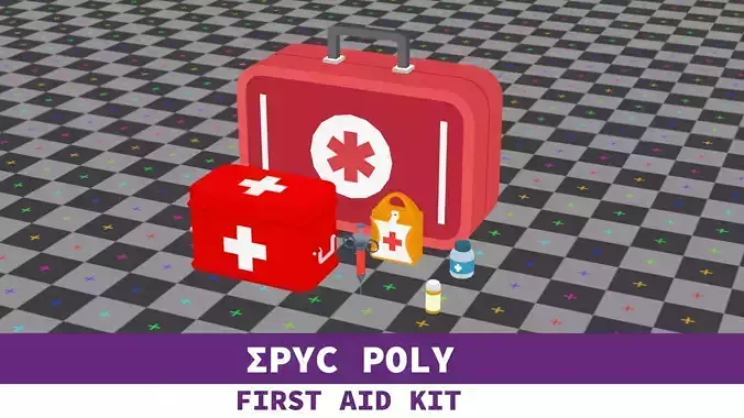 Epic Poly - First Aid Kit Pack Low-poly 3D model Epic Poly - First Aid Kit Pack Low-poly 3D model