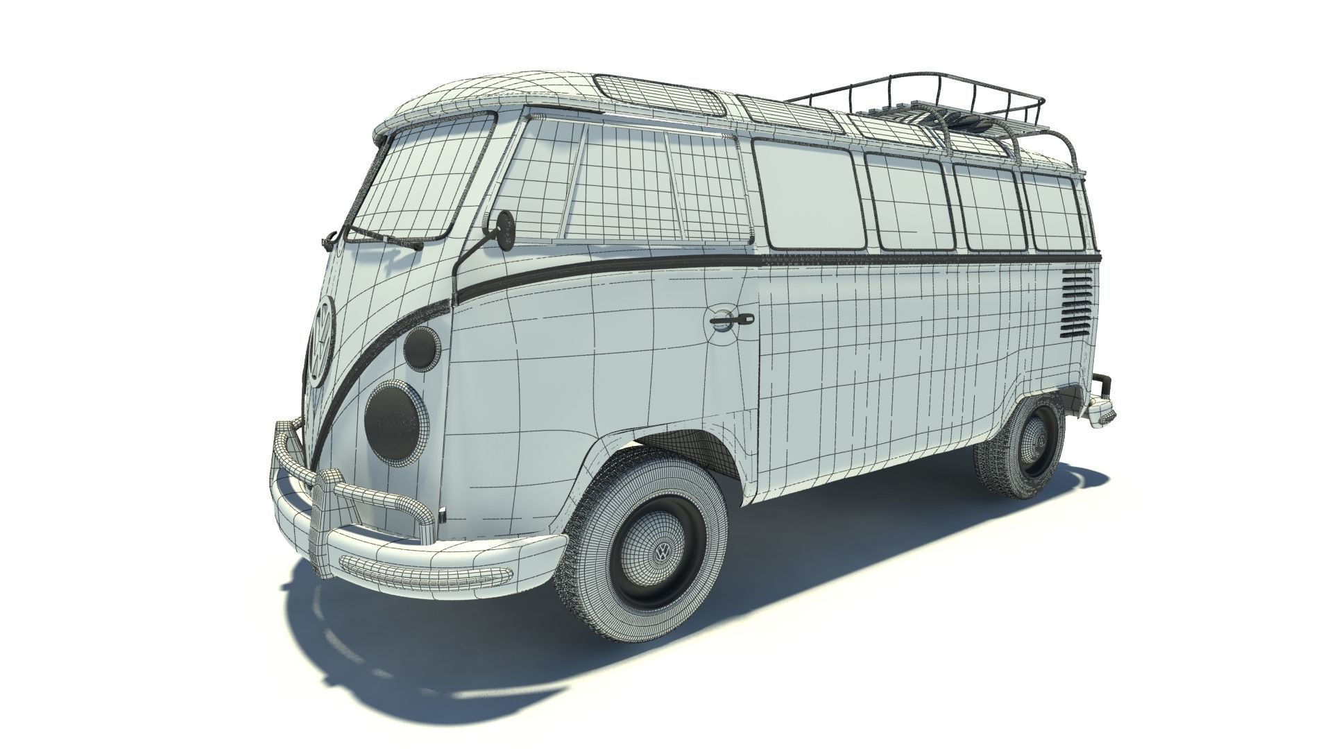 Volkswagen Kombi Samba Deluxe 1962 3D model_12
