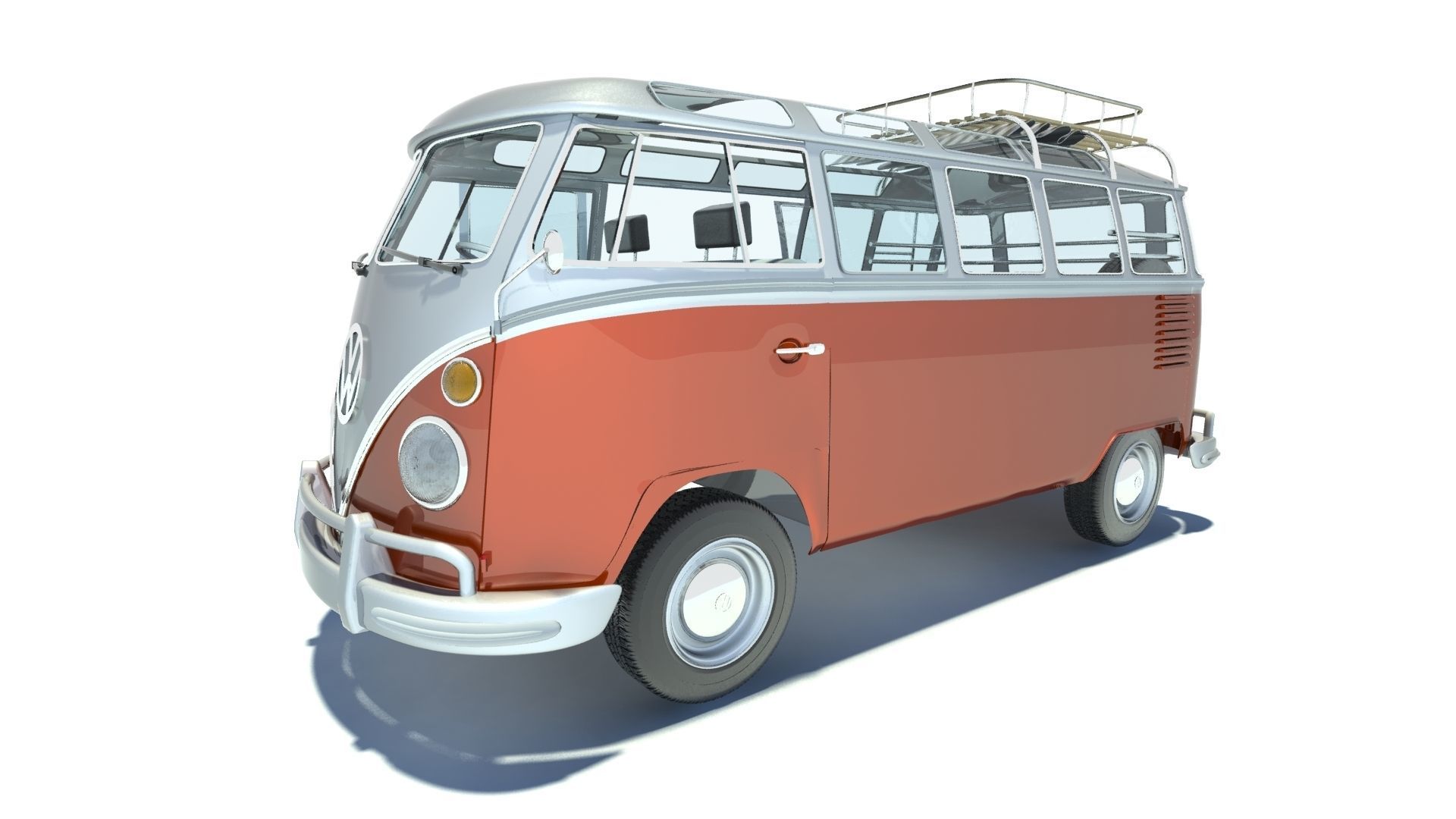 Volkswagen Kombi Samba Deluxe 1962 3D model_7