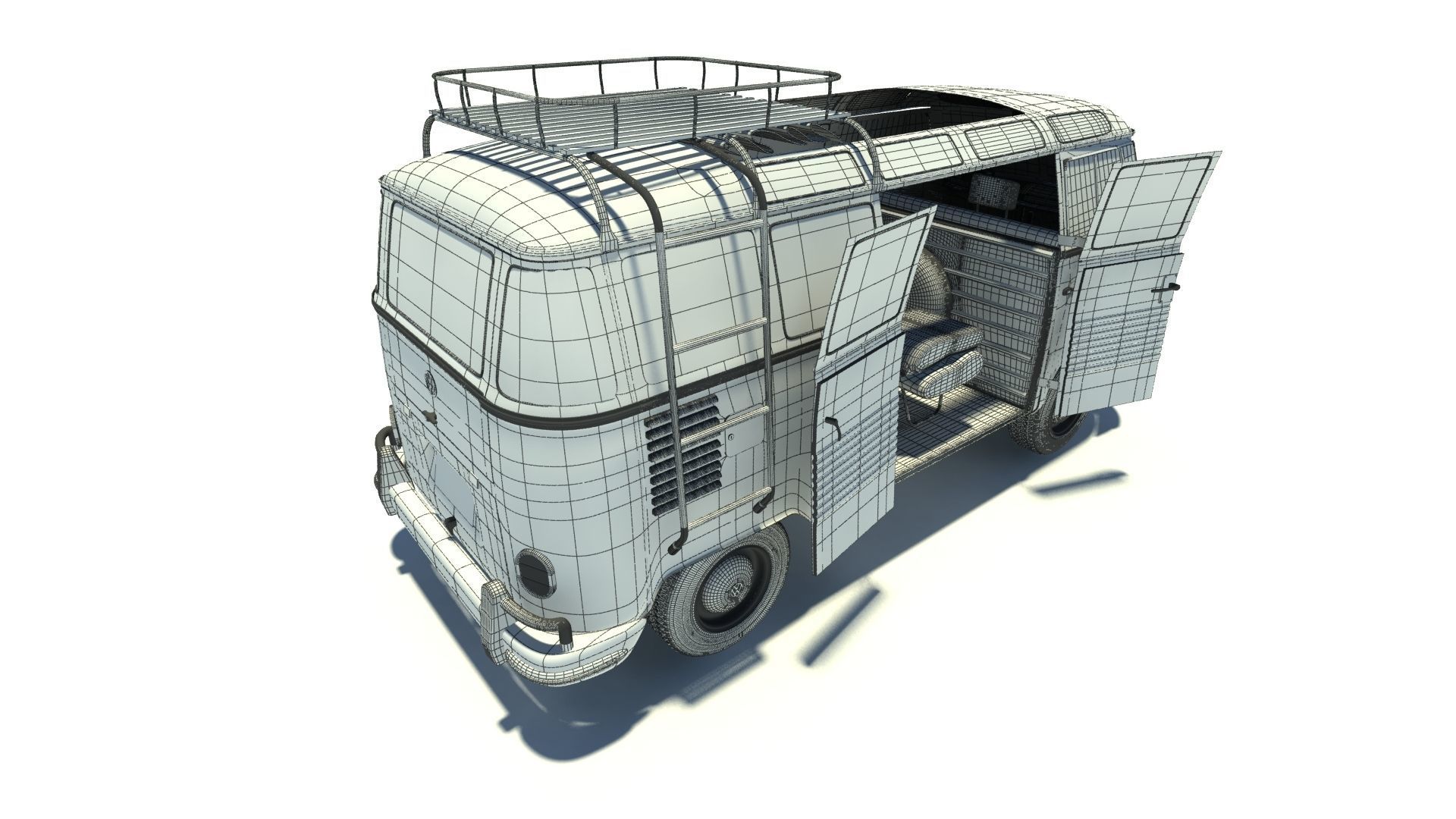 Volkswagen Kombi Samba Deluxe 1962 3D model_13