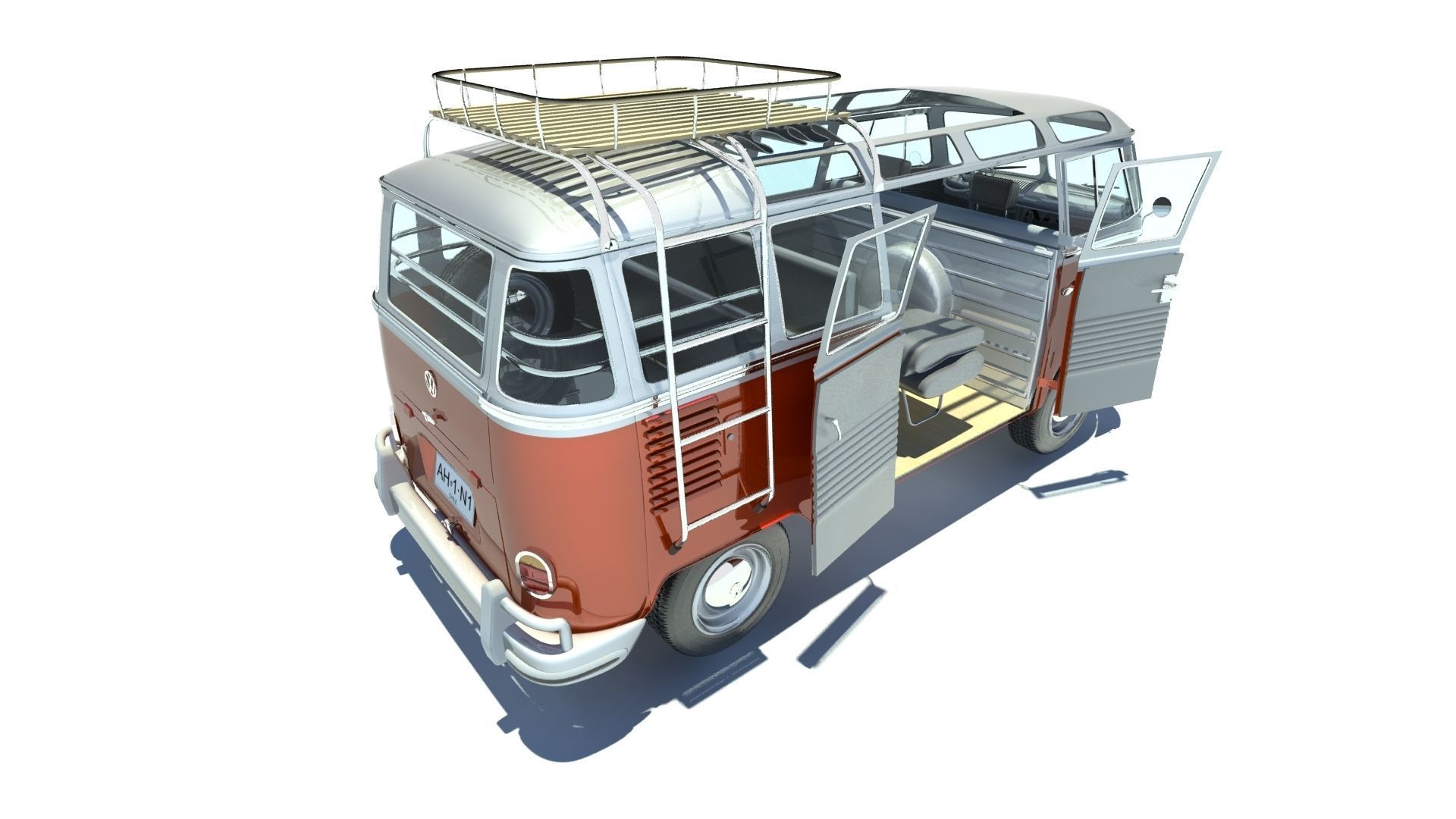 Volkswagen Kombi Samba Deluxe 1962 3D model_6