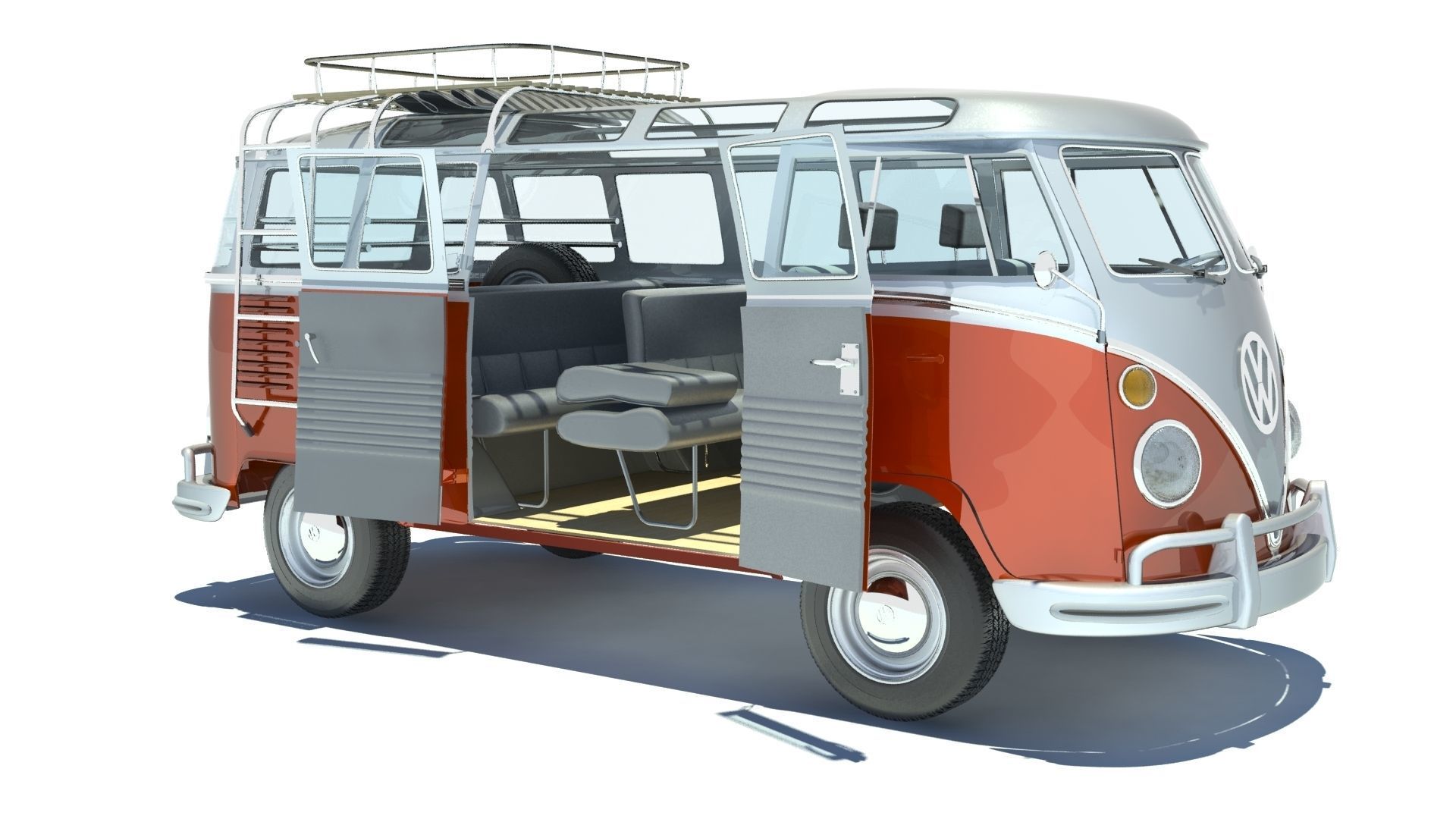 Volkswagen Kombi Samba Deluxe 1962 3D model_5
