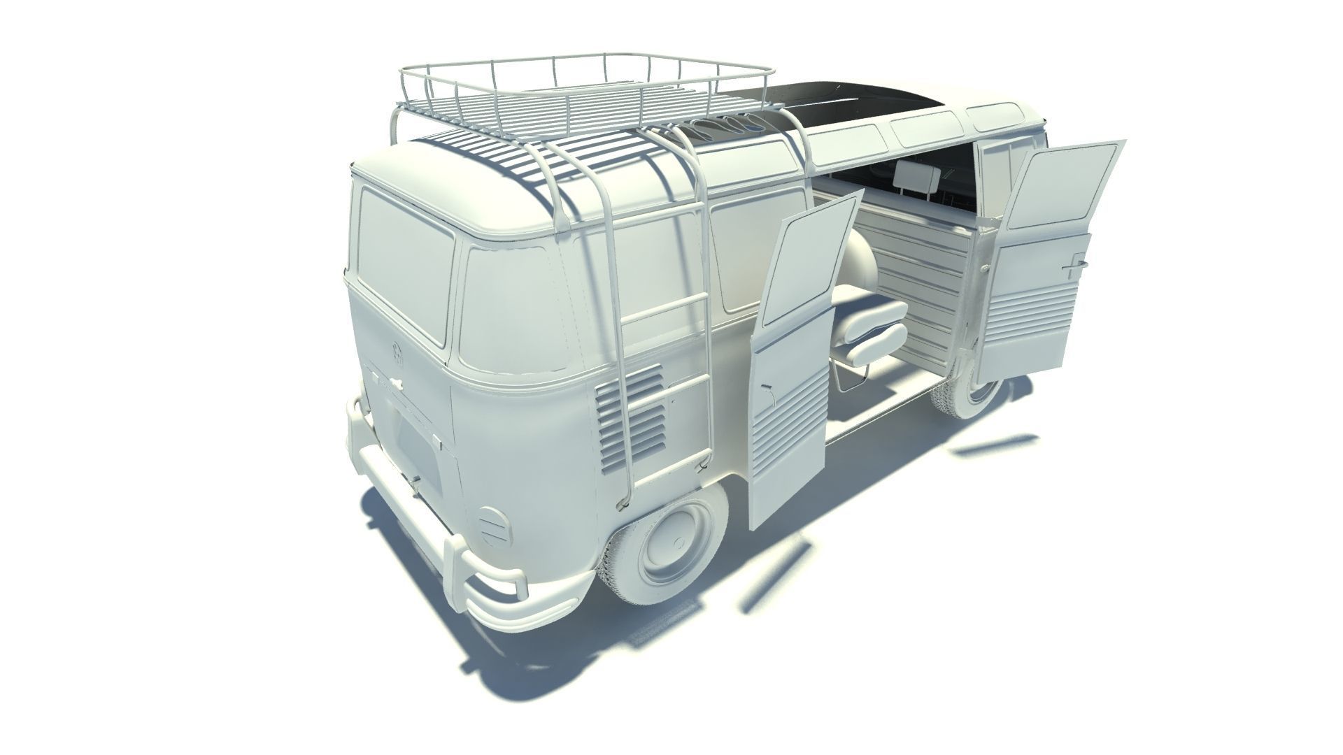 Volkswagen Kombi Samba Deluxe 1962 3D model_8