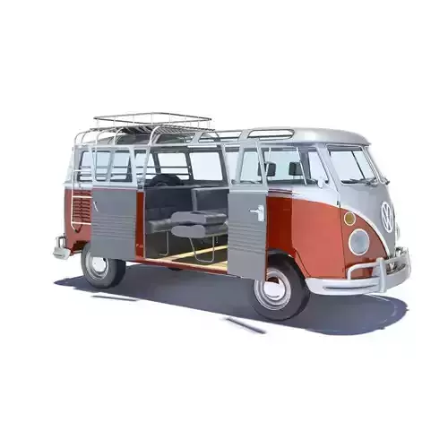 Volkswagen Kombi Samba Deluxe 1962 3D model