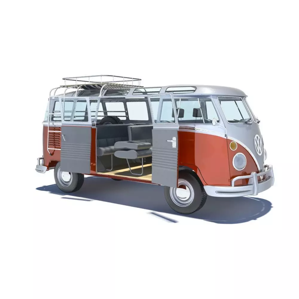 Volkswagen Kombi Samba Deluxe 1962 3D model_0