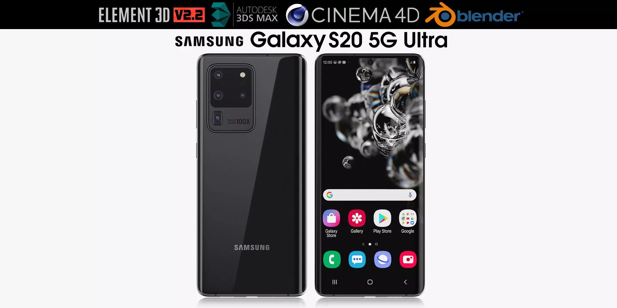 Samsung Galaxy S20 5G Ultra Cosmic Black 3D model