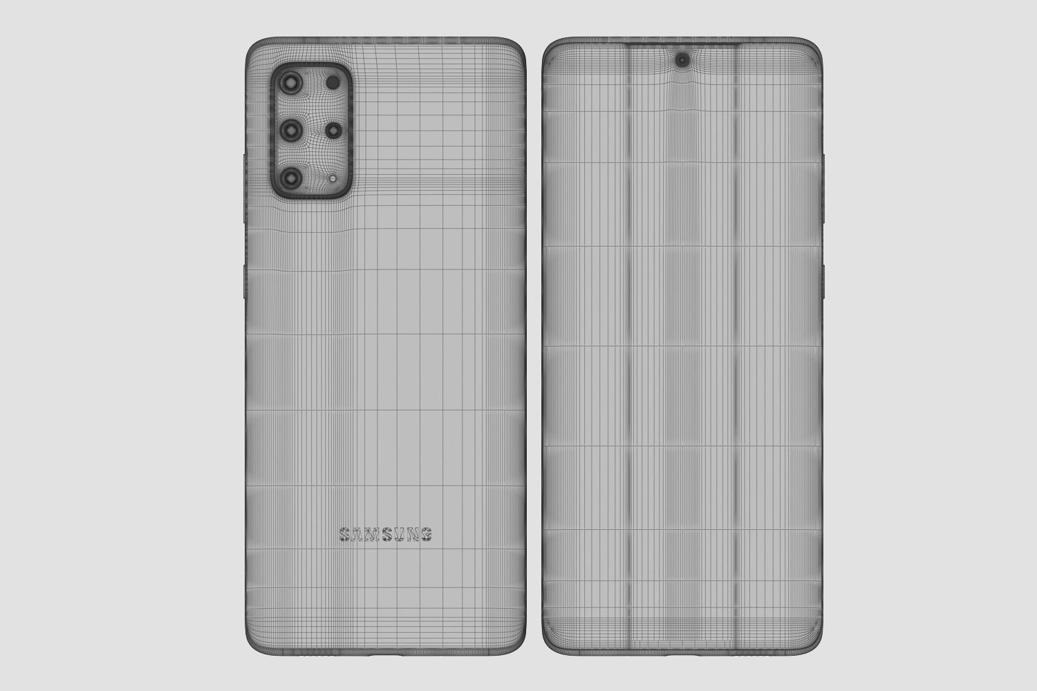 Samsung Galaxy S20 and S20 Plus and S20 5G Ultra cosmic black 3D model_48