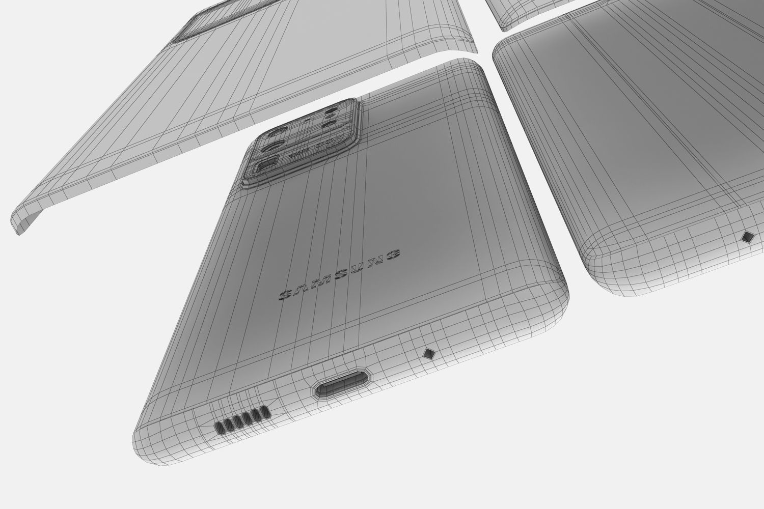 Samsung Galaxy S20 and S20 Plus and S20 5G Ultra cosmic black 3D model_55