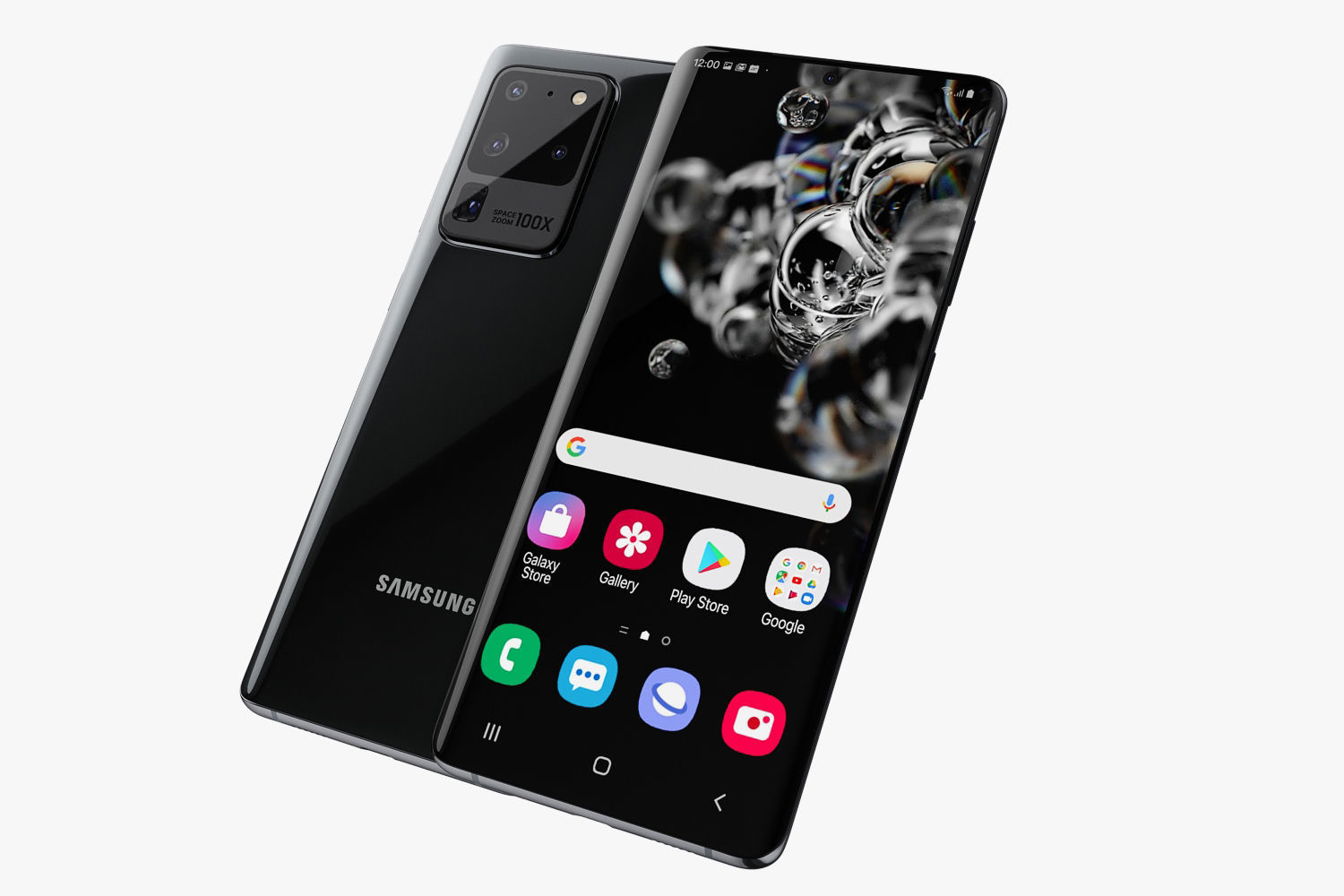 Samsung Galaxy S20 and S20 Plus and S20 5G Ultra cosmic black 3D model_14