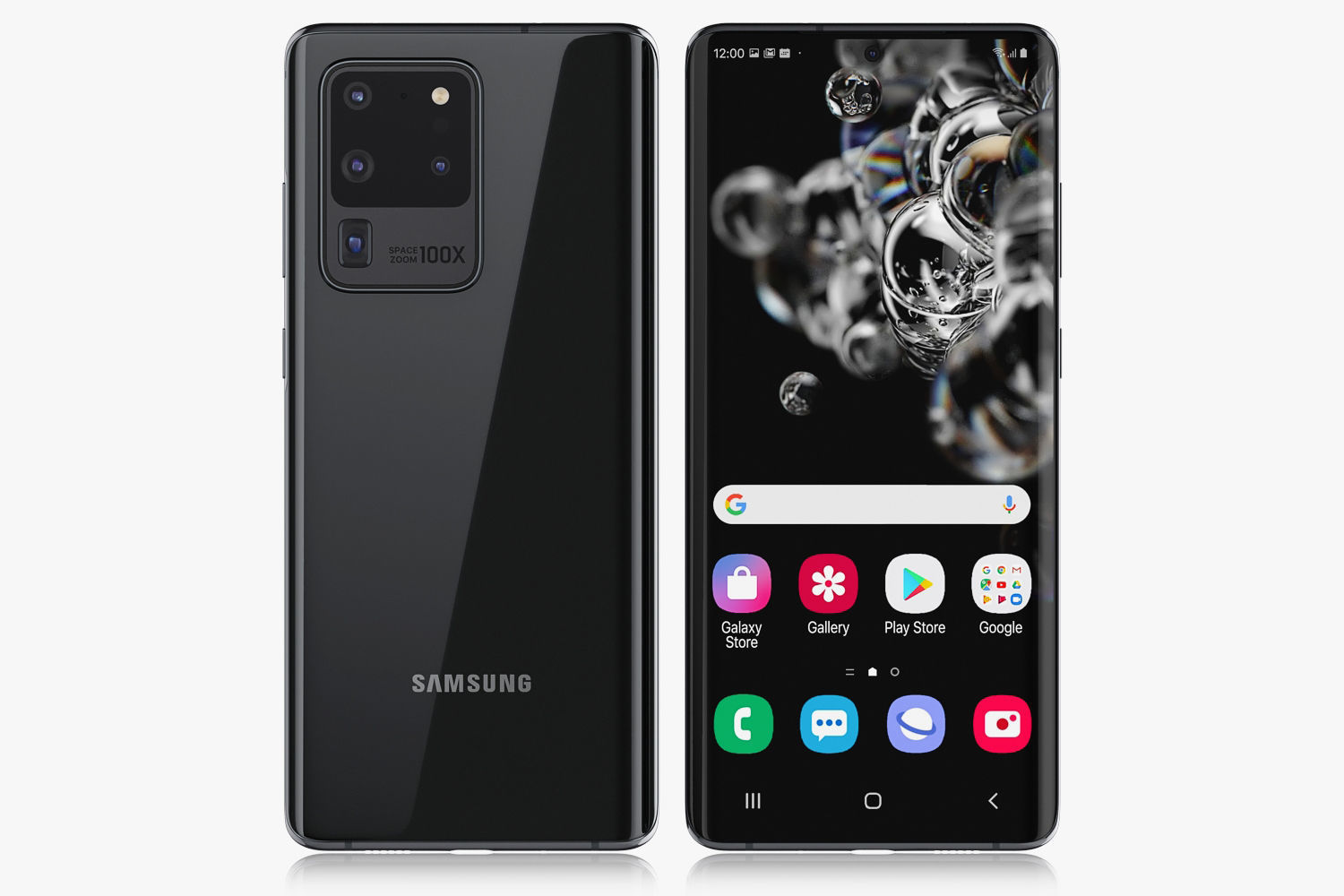 Samsung Galaxy S20 and S20 Plus and S20 5G Ultra cosmic black 3D model_2