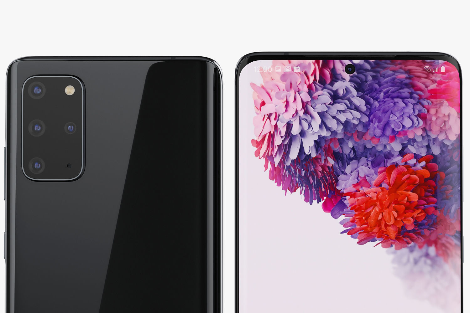 Samsung Galaxy S20 and S20 Plus and S20 5G Ultra cosmic black 3D model_24