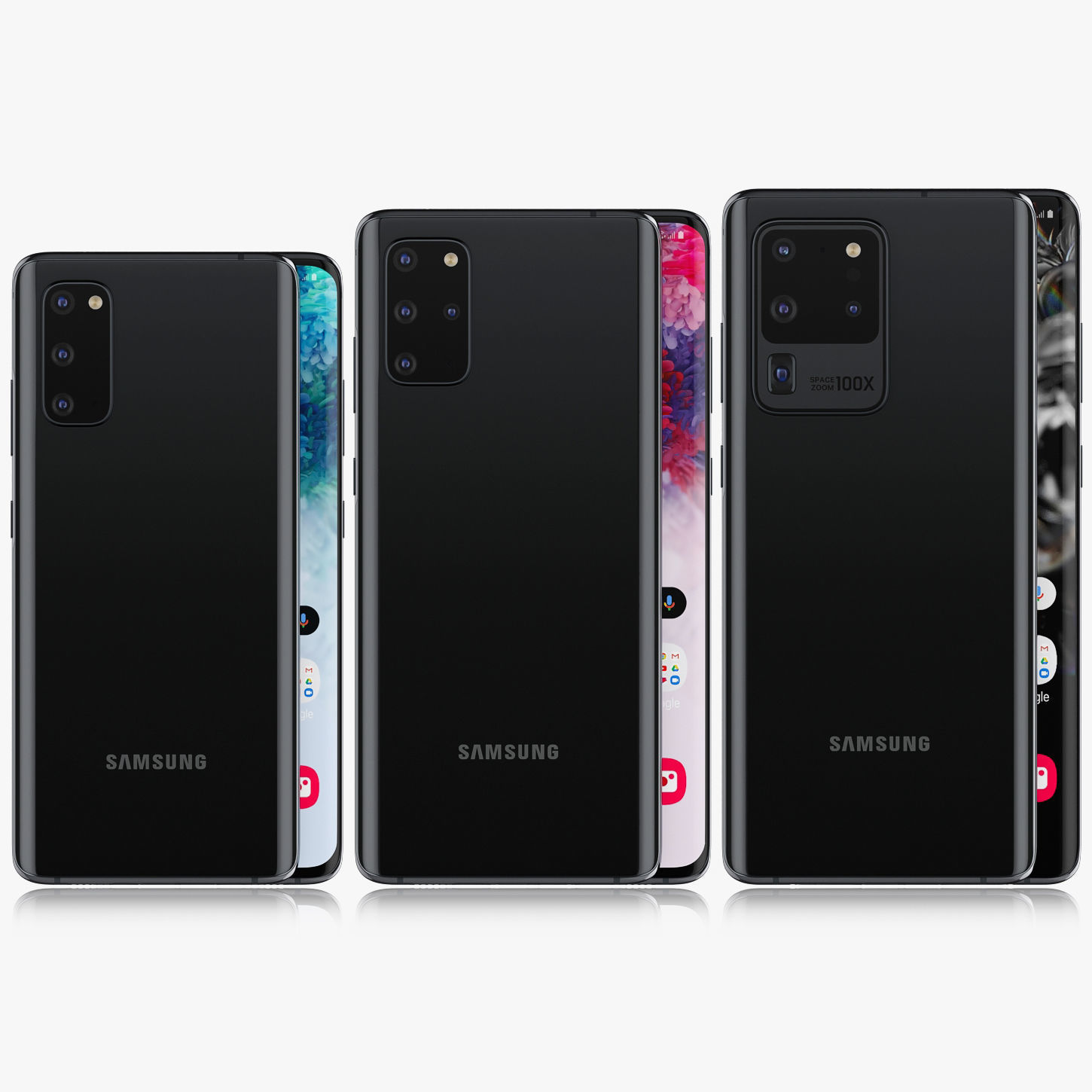 Samsung Galaxy S20 and S20 Plus and S20 5G Ultra cosmic black 3D model_1