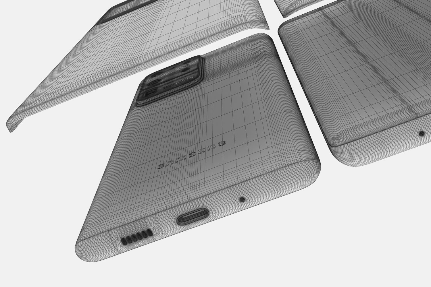 Samsung Galaxy S20 and S20 Plus and S20 5G Ultra cosmic black 3D model_58