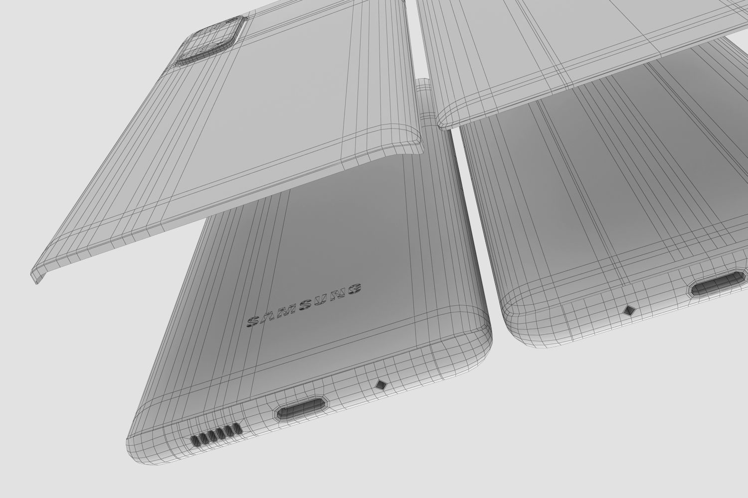 Samsung Galaxy S20 and S20 Plus and S20 5G Ultra cosmic black 3D model_56