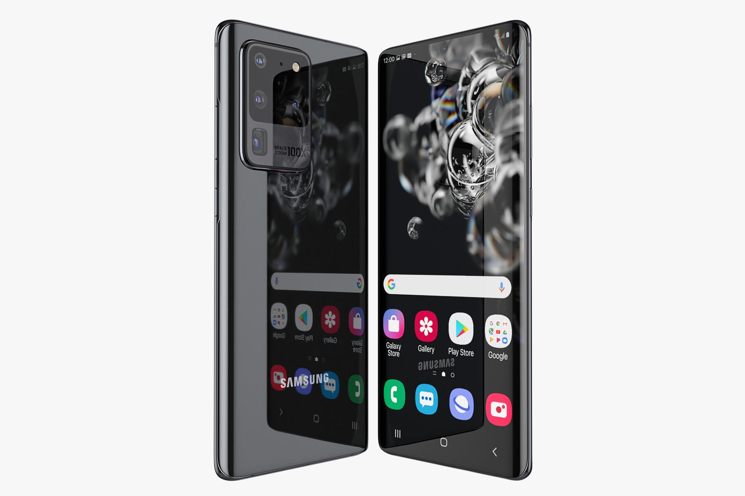Samsung Galaxy S20 and S20 Plus and S20 5G Ultra cosmic black 3D model_15