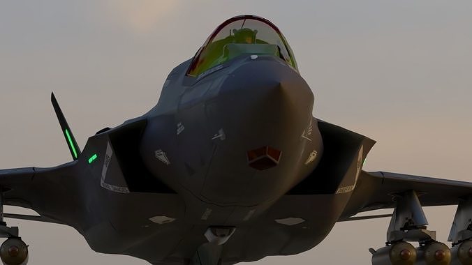 Lockheed Martin F-35B Lightning II  -  NOT RIGGED Low-poly 3D model
