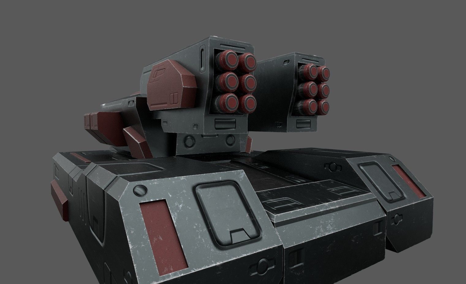 SCI FI TANK IV Low-poly 3D model_2