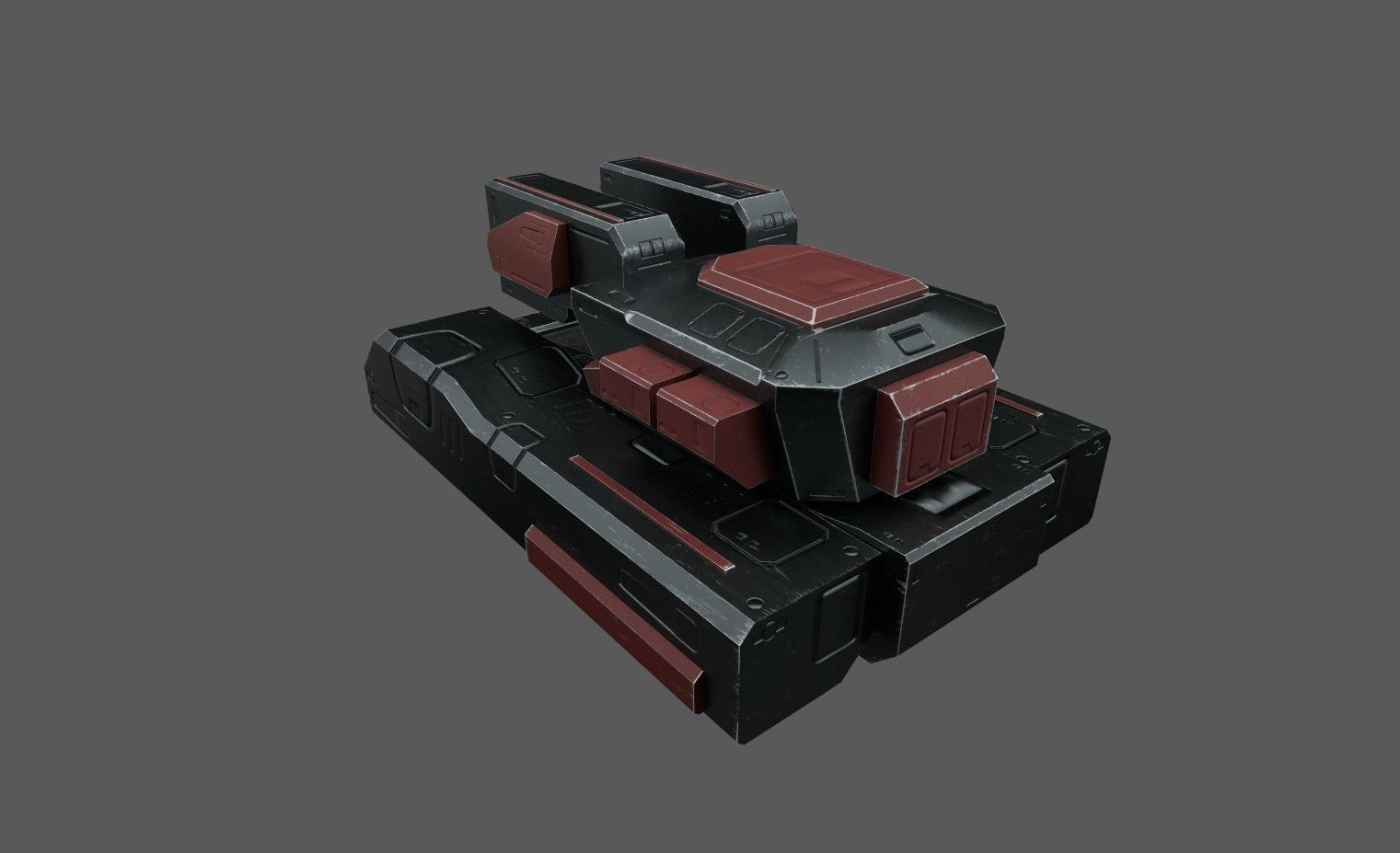 SCI FI TANK IV Low-poly 3D model_6