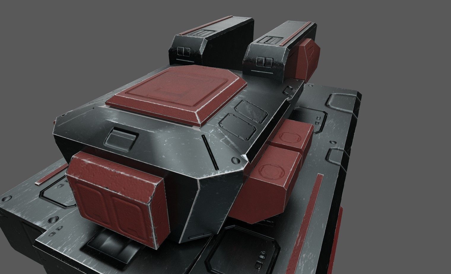 SCI FI TANK IV Low-poly 3D model_8