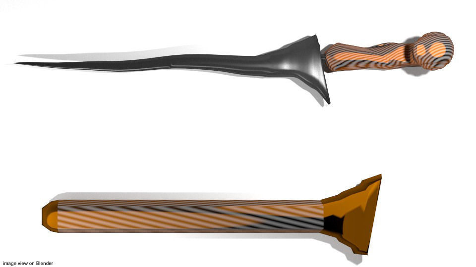Keris Melayu 3D model_1