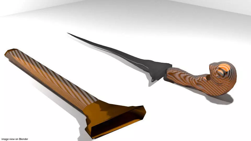 Keris Melayu 3D model_0