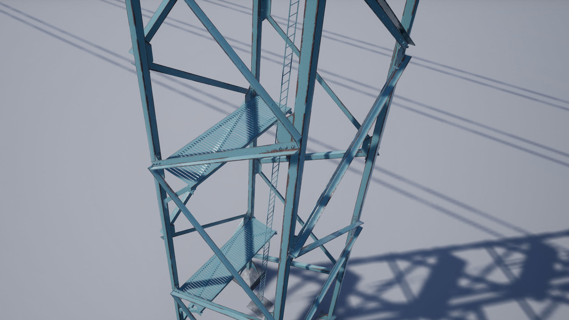 PBR Electric Transmission Towers Low-poly 3D model_11
