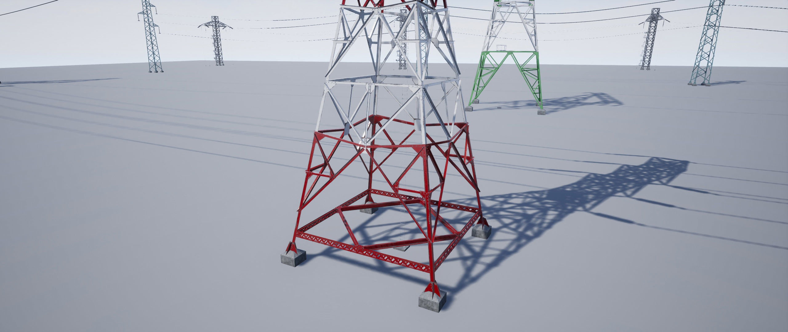 PBR Electric Transmission Towers Low-poly 3D model_8