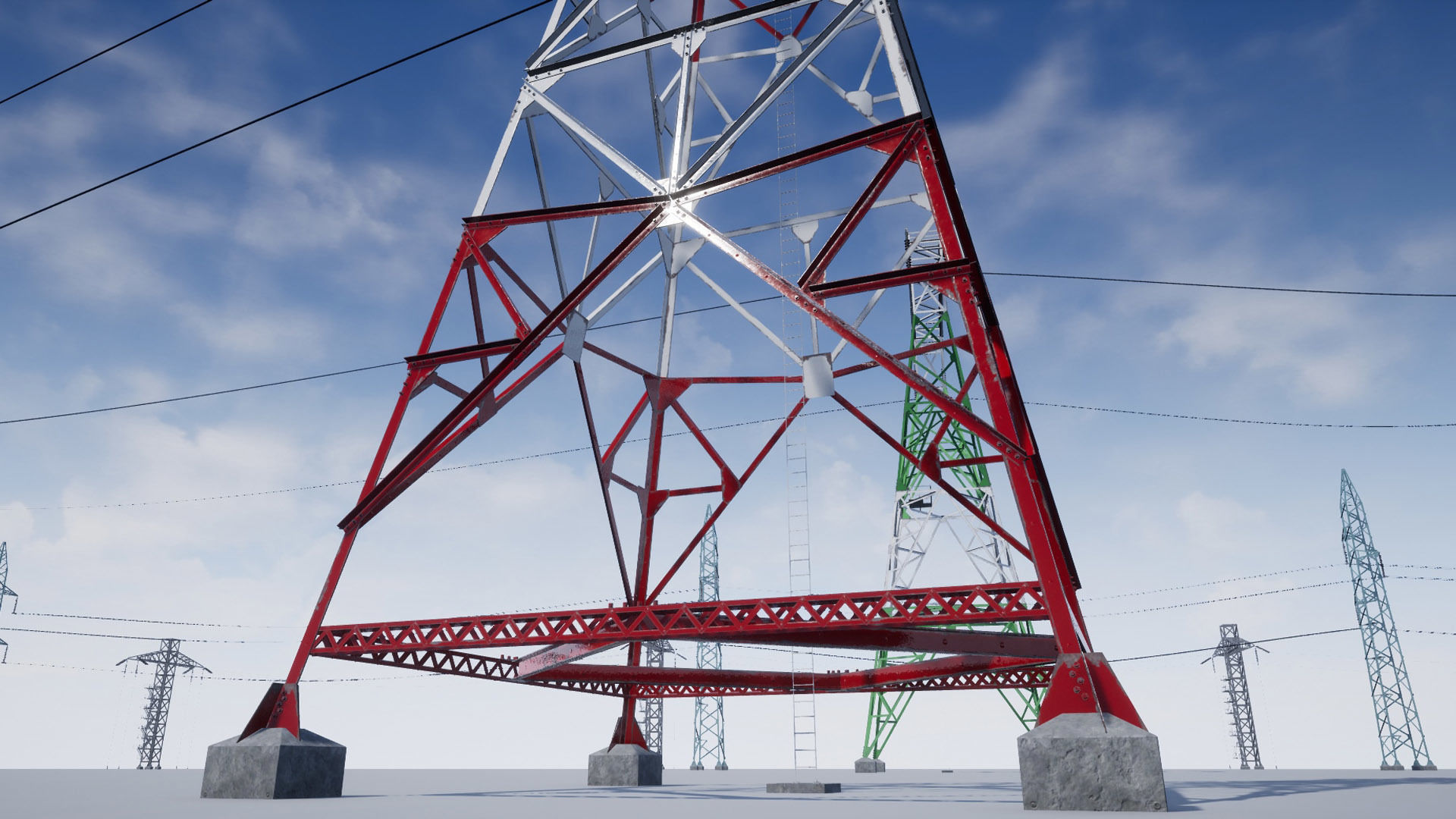 PBR Electric Transmission Towers Low-poly 3D model_9