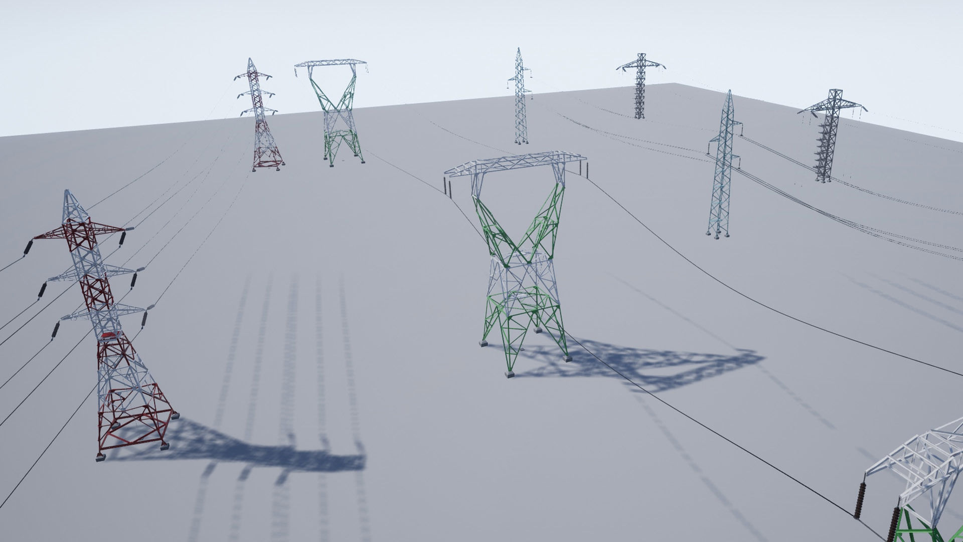 PBR Electric Transmission Towers Low-poly 3D model_2