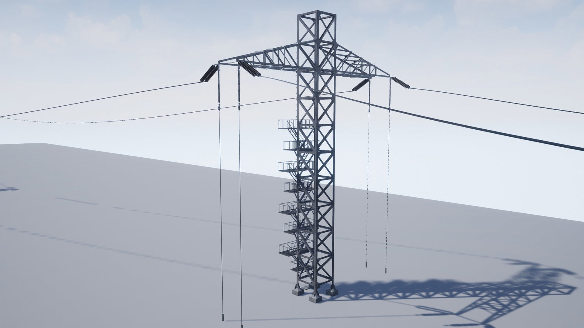 PBR Electric Transmission Towers Low-poly 3D model_12