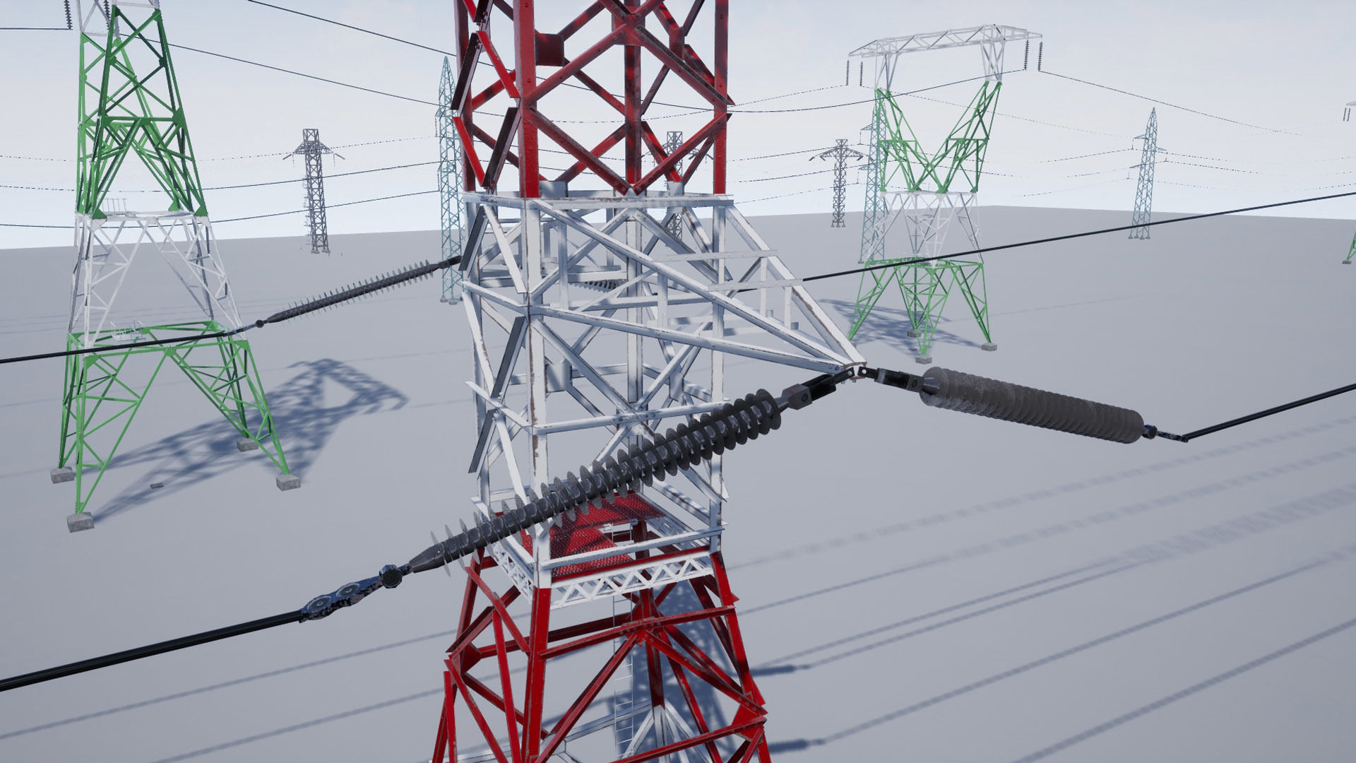 PBR Electric Transmission Towers Low-poly 3D model_7