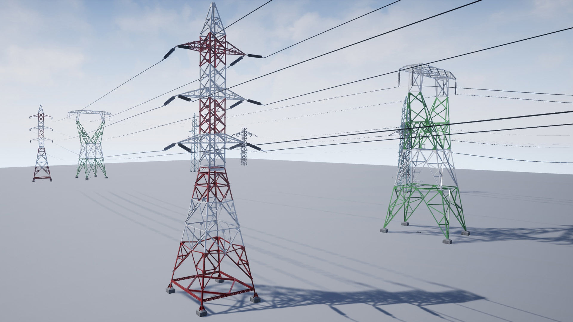 PBR Electric Transmission Towers Low-poly 3D model_3