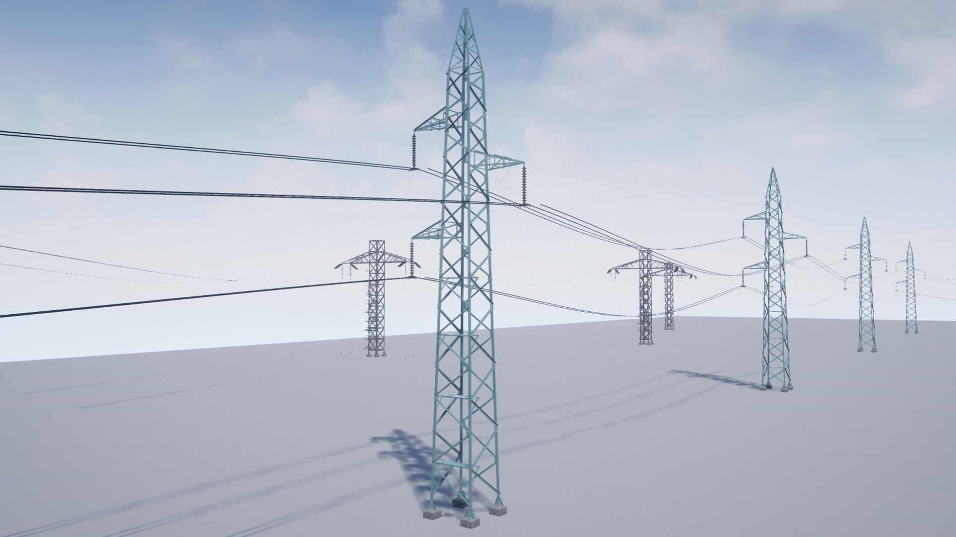 PBR Electric Transmission Towers Low-poly 3D model_4