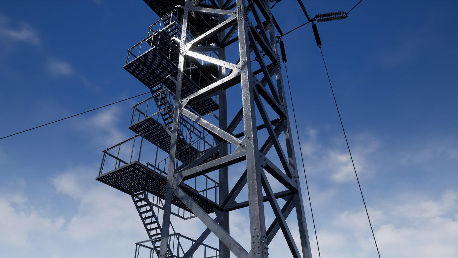 PBR Electric Transmission Towers Low-poly 3D model_14