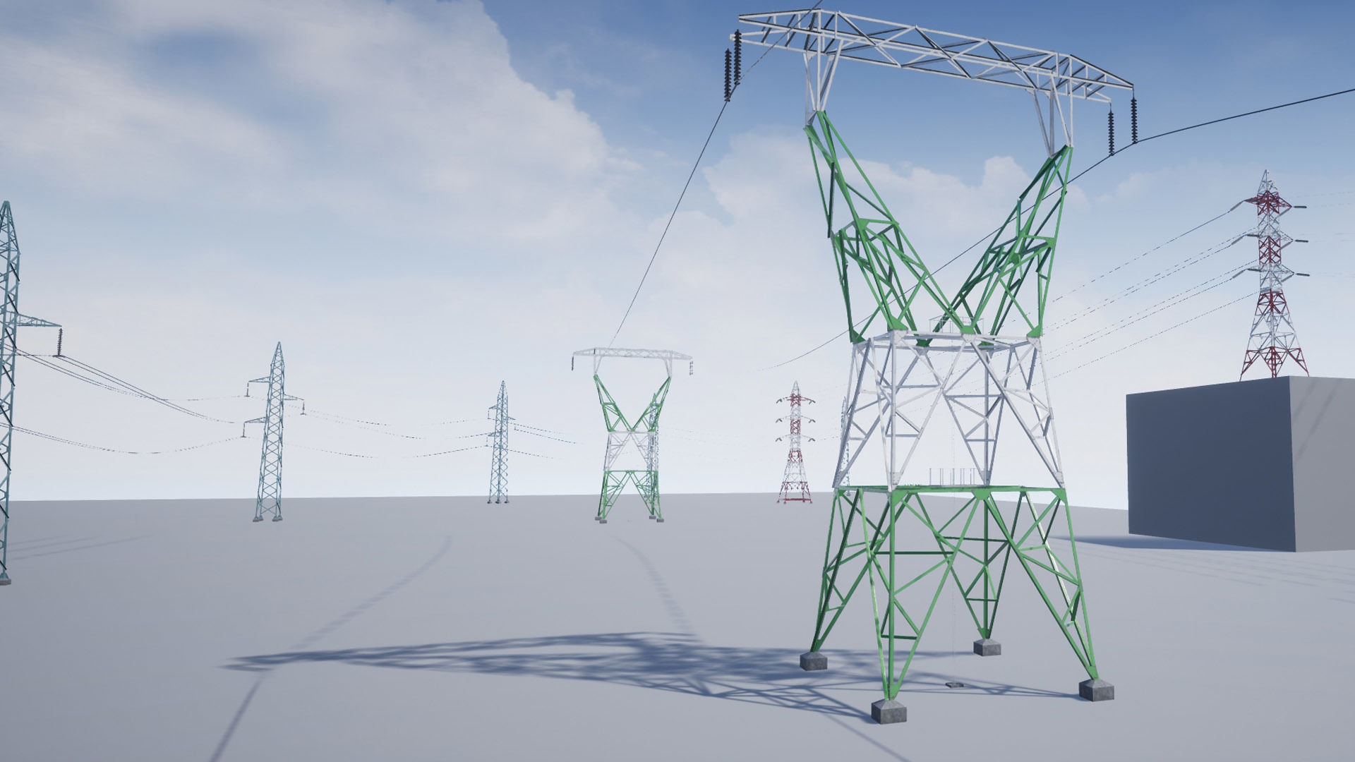 PBR Electric Transmission Towers Low-poly 3D model_5