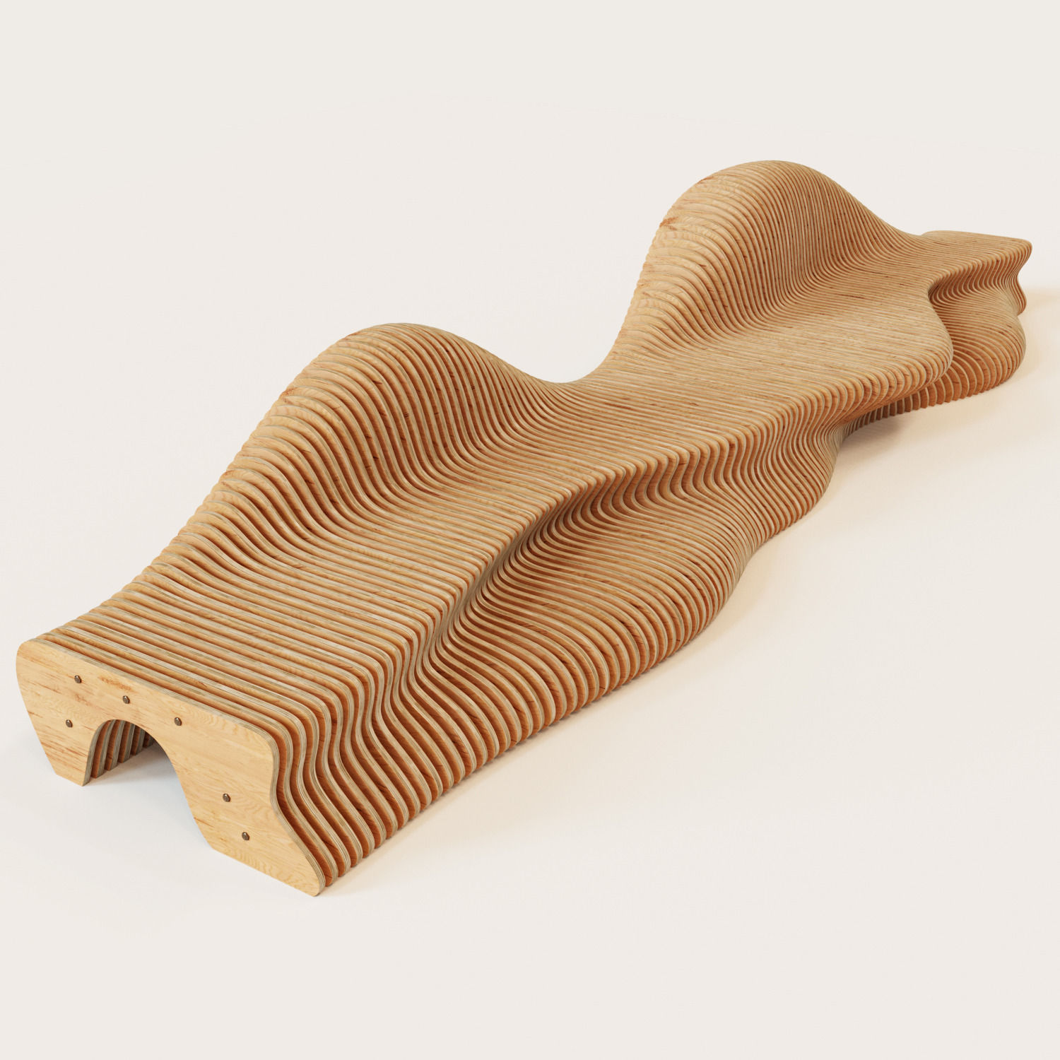 Parametric bench for kids 3D model_4