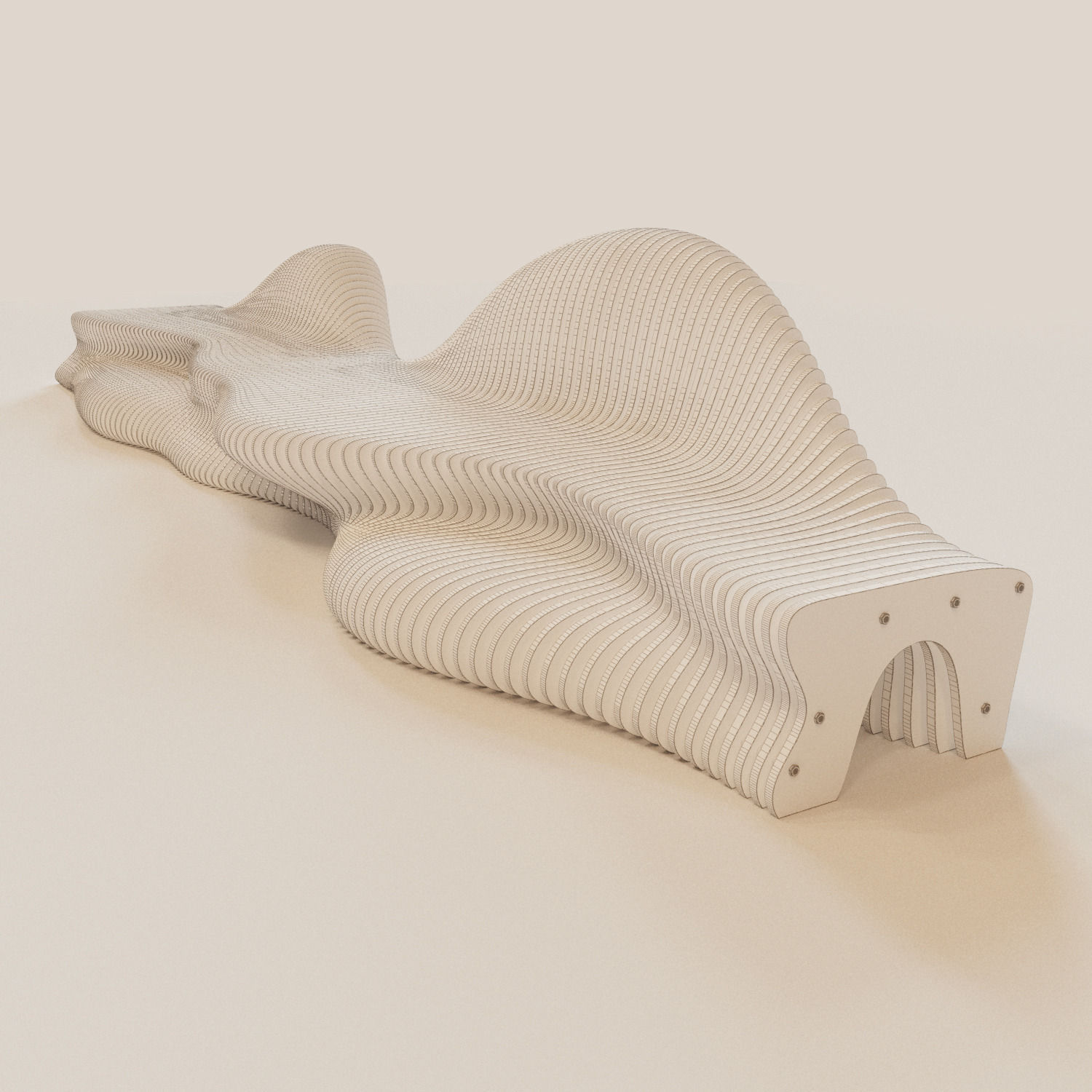 Parametric bench for kids 3D model_7
