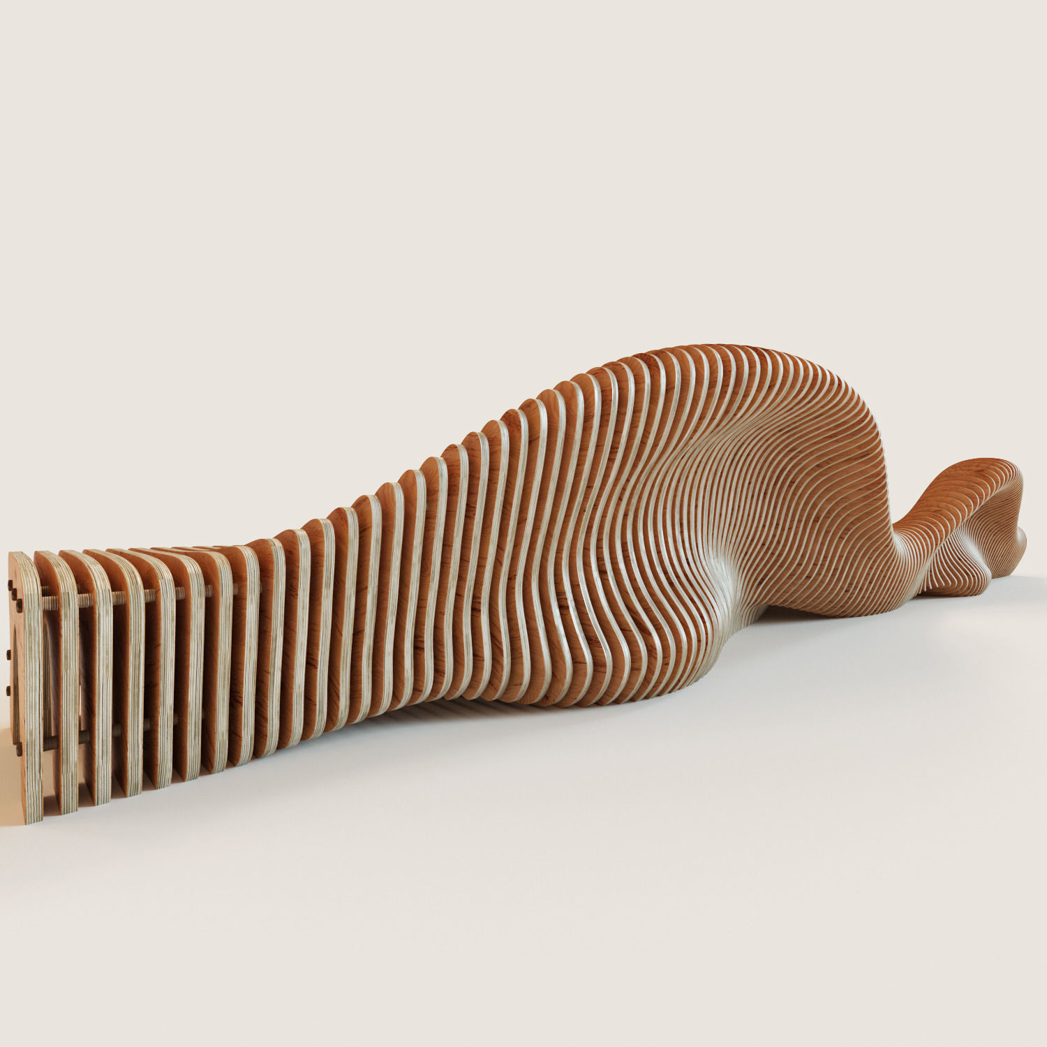 Parametric bench for kids 3D model_1