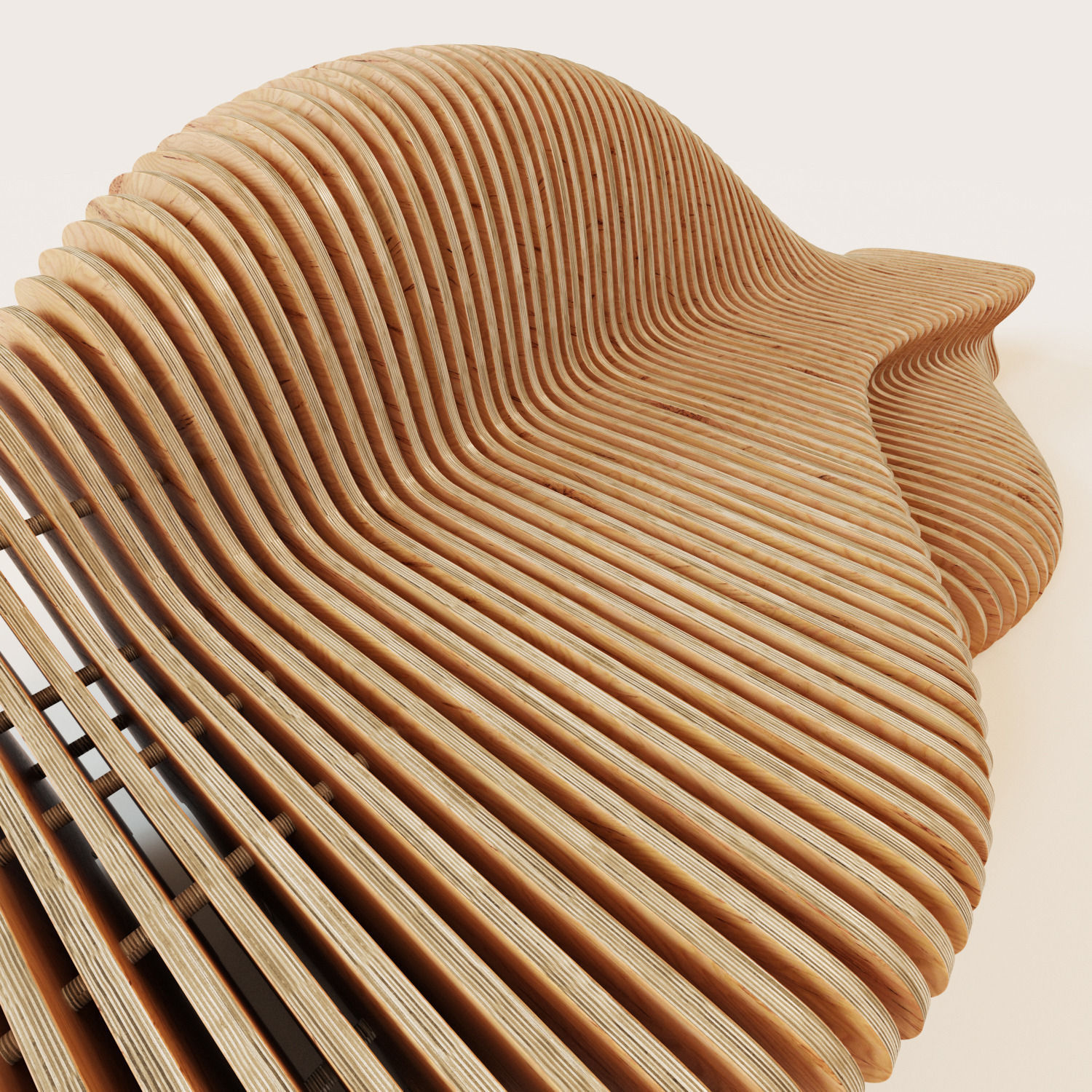 Parametric bench for kids 3D model_5