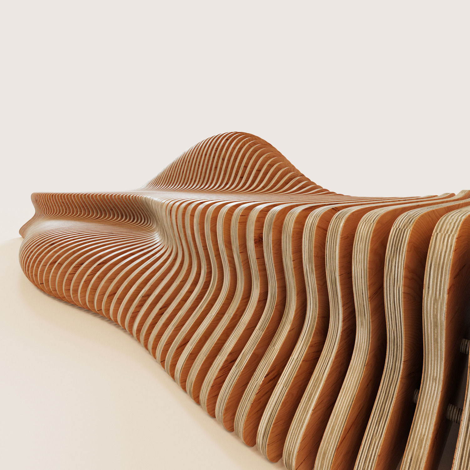 Parametric bench for kids 3D model_3