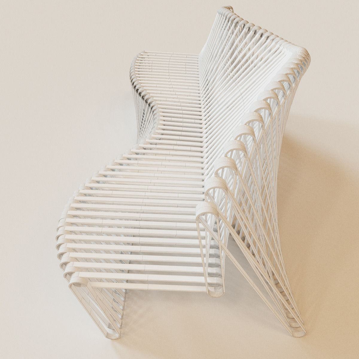 Parametric color bench 3D model_5