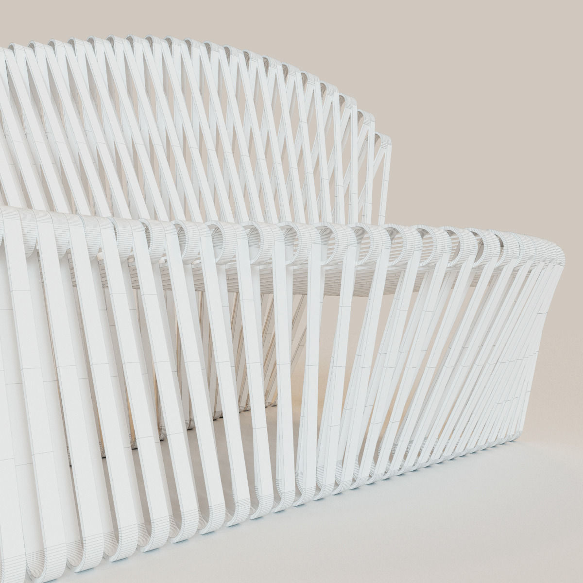 Parametric color bench 3D model_6