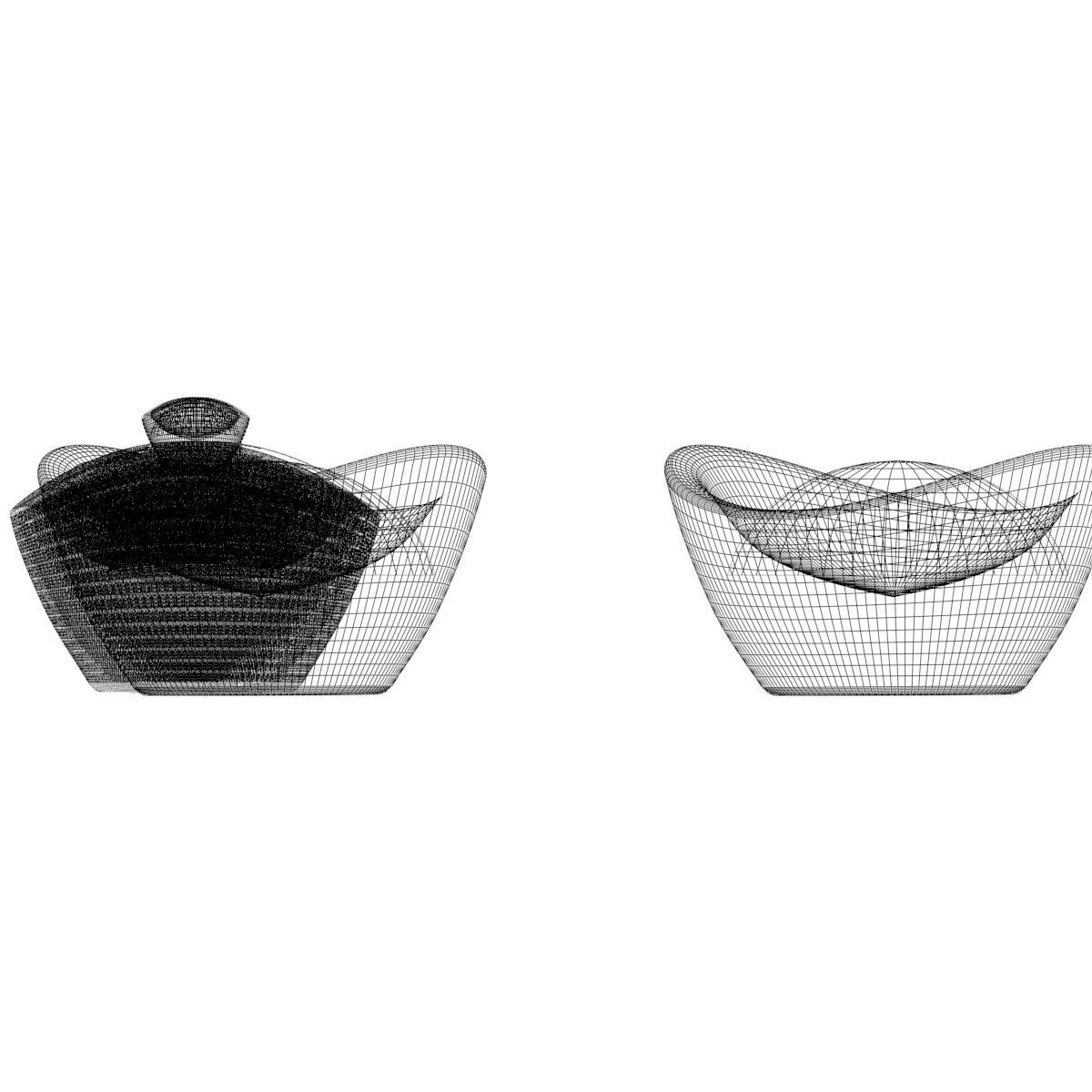 Chinese Gold Ingot  3D model_5