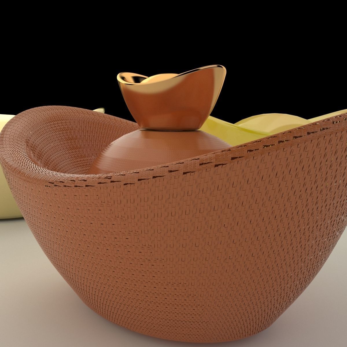 Chinese Gold Ingot  3D model_3