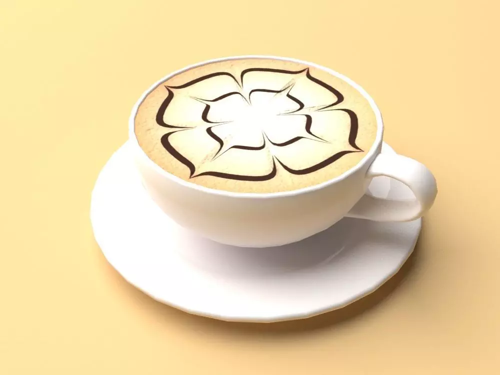 Mocha Coffee Espresso Cappuccino Low Poly Low-poly 3D model