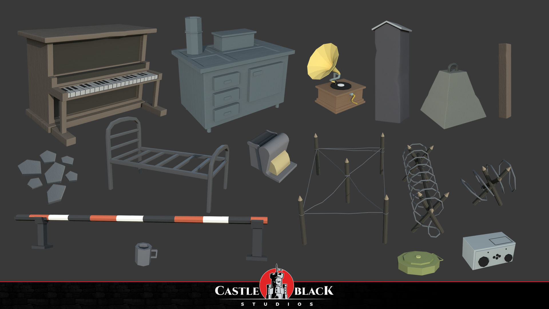 Military War Pack Low-poly 3D model_4