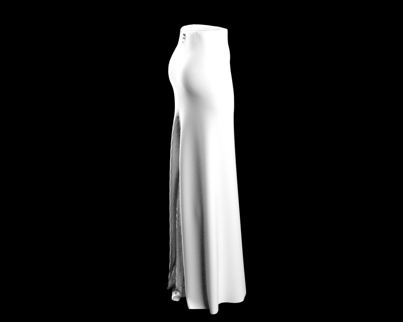 Stylish Designer Women Godet Skirt  3D Model 3D model_5