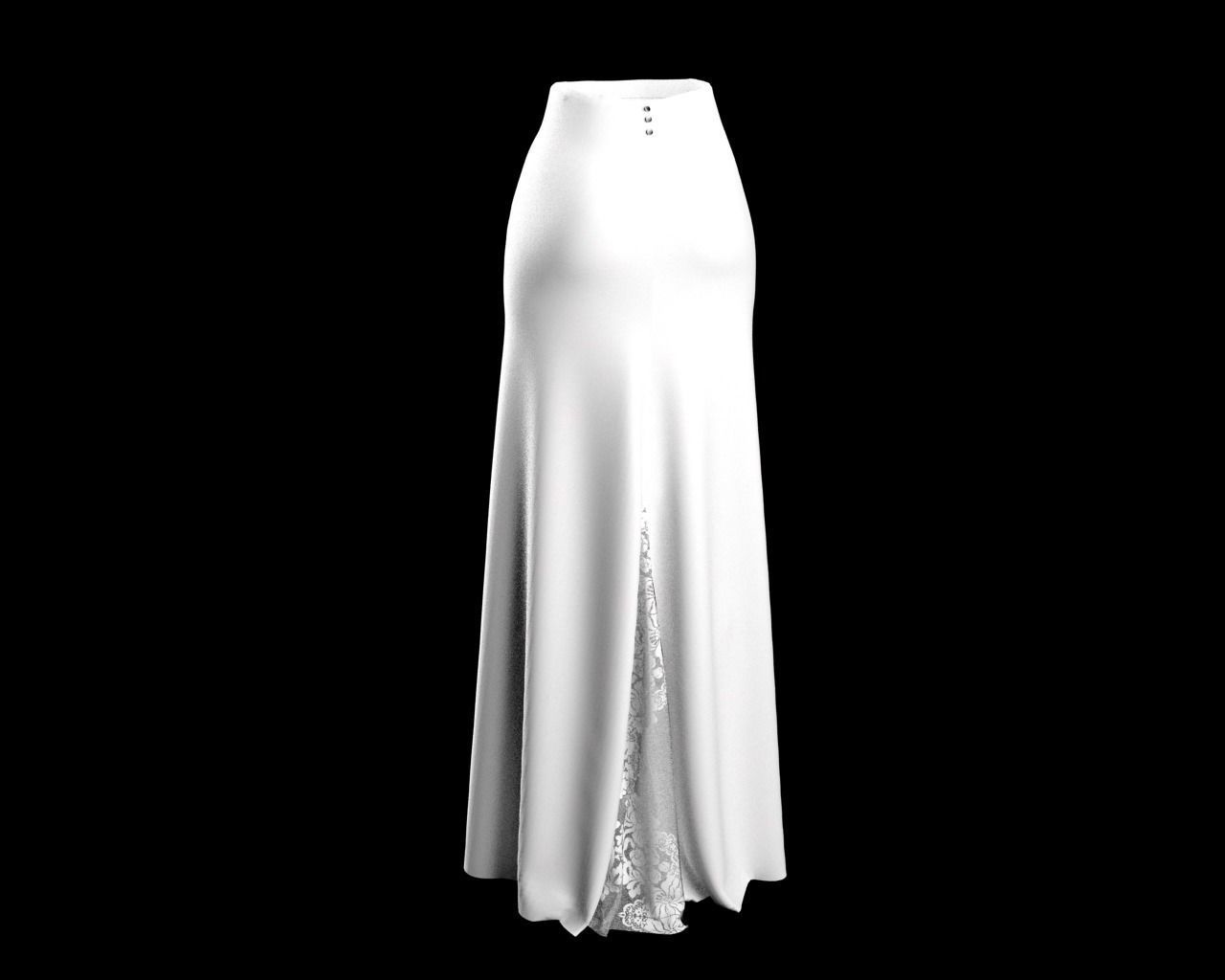 Stylish Designer Women Godet Skirt  3D Model 3D model_6