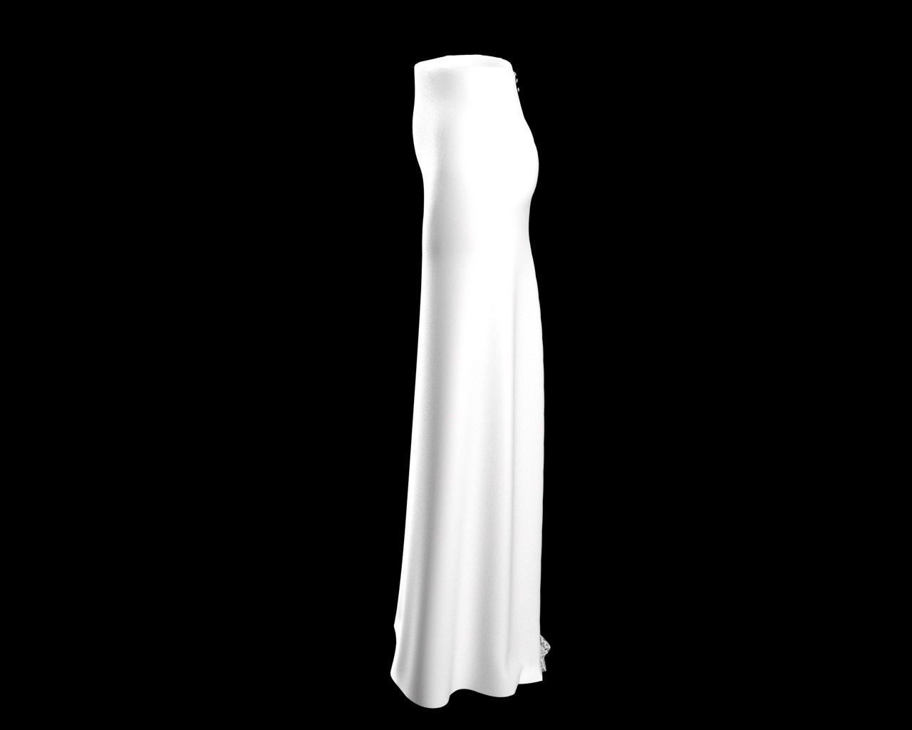 Stylish Designer Women Godet Skirt  3D Model 3D model_7