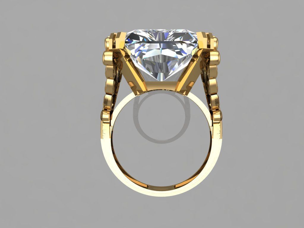 GC GOLD T92- Diamond gold ring 3D print model_3